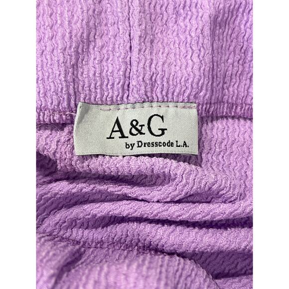 A & G by Dresscode LA Purple 2 pc Skirt and Bra top Set Spring Summer Party - Picture 7 of 7